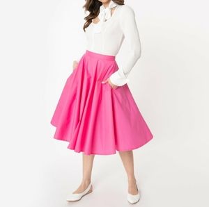 Unique Vintage Fuschia Circle Skirt